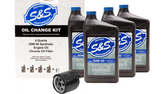 S&S Cycle Oil Change Kit - Black Filter - '84-'99 Big Twin/'86-'22 Sportster - 4 Us Quarts